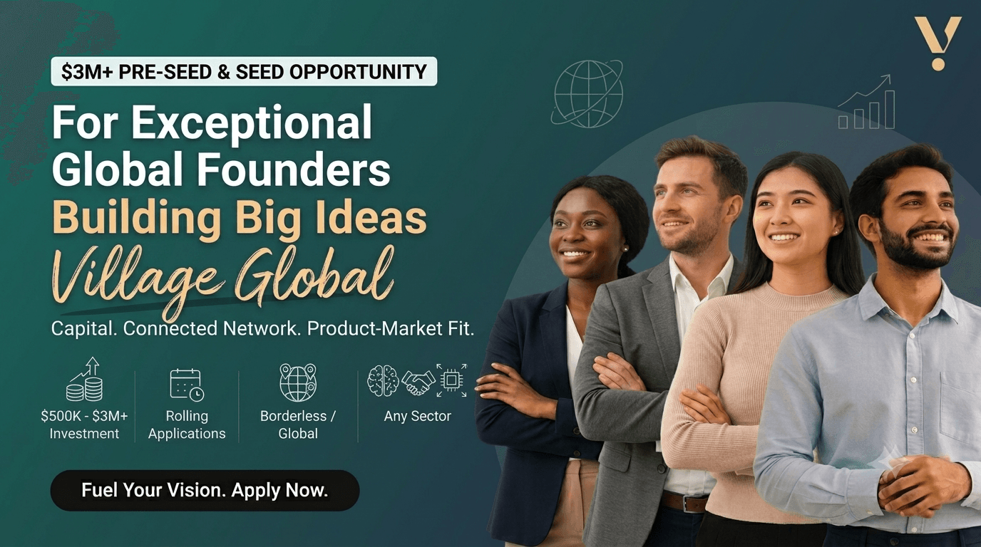 $3M+ Pre-Seed & Seed Funding Opportunity for Global Tech Startups